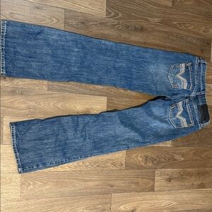 Men's Bootcut Denim Jeans in Medium Blue Wash 29x36